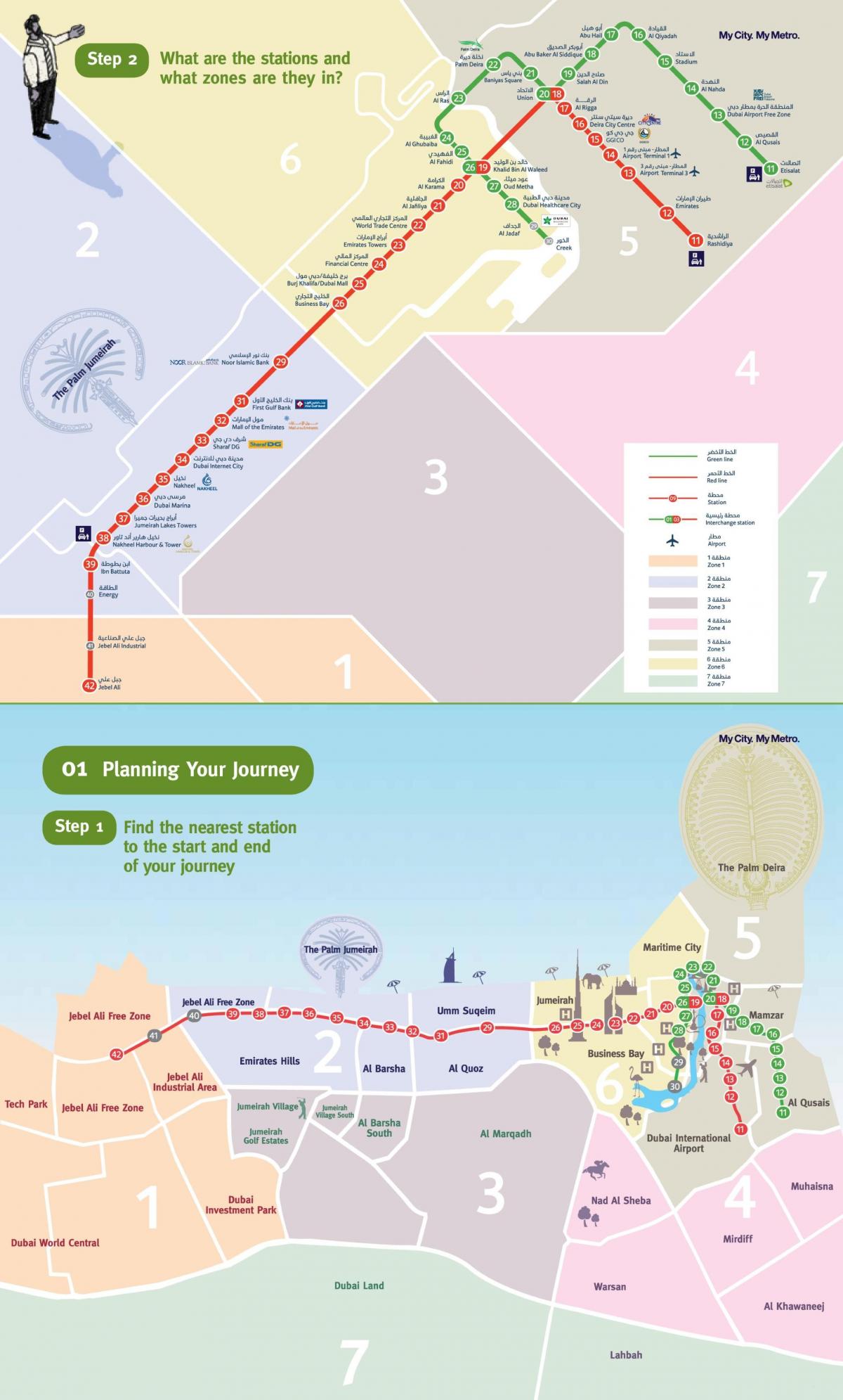 Dubai nyekundu line metro ramani
