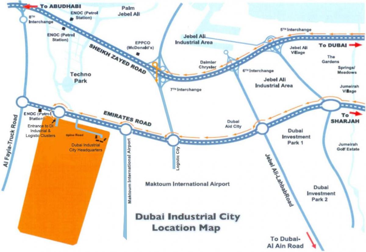 ramani ya Dubai mji wa viwanda