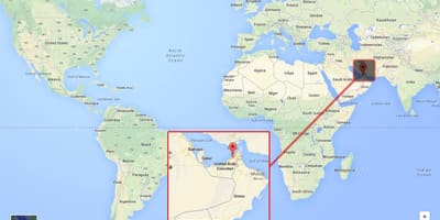 Dubai kwenye ramani